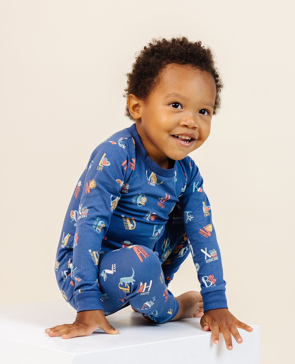 ultimate-pajama-set-in-good-vibes-abc-navy 2