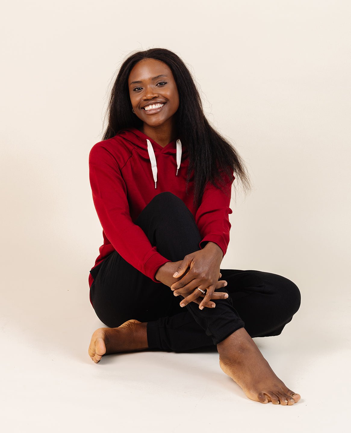 women-s-coziest-hoodie-in-crimson 4