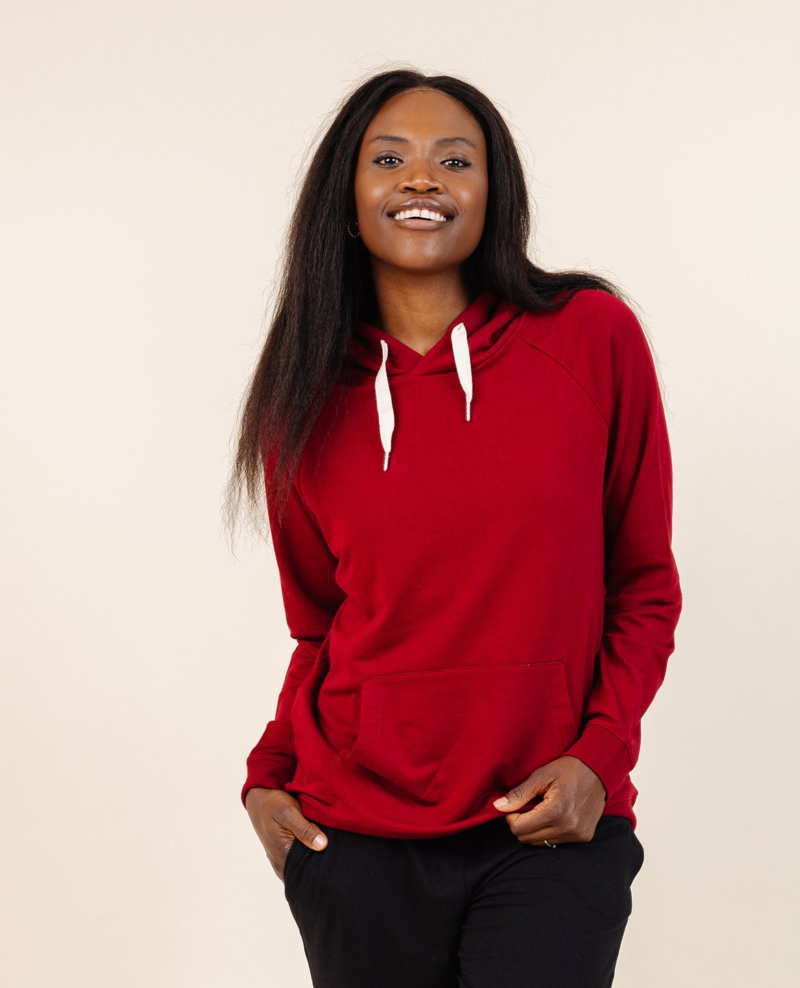 women-s-coziest-hoodie-in-crimson 1